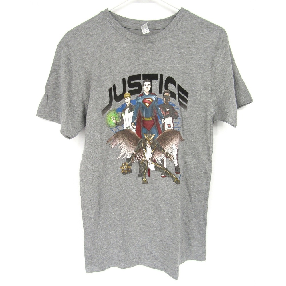 Warner Bros Studio Tour Justice League T-Shirt Small Gray Superman Hawkgirl Tee